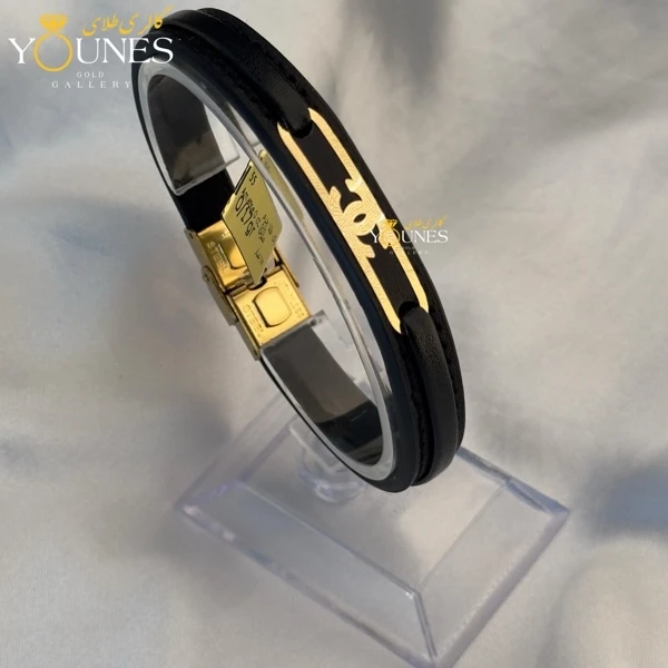 دستبند طلا چرم مردانه L154